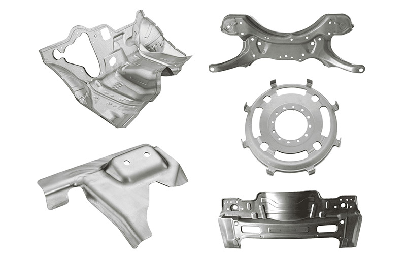 Automotive Industry Solutions Automotive industry stamping solutions - car body panels, brake pads, and exhaust components produced by JINZHIDE coil feeder lines